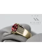 Anillo Ruby Oro amarillo de 14 quilates Joyería vintage vrc007y-rb Art Deco Estilo URSS soviético ruso