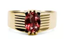 Anillo Ruby Oro amarillo de 14 quilates Joyería vintage vrc007y-rb Art Deco Estilo URSS soviético ruso