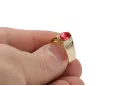 Anillo Ruby Oro amarillo de 14 quilates Joyería vintage vrc007y-rb Art Deco Estilo URSS soviético ruso