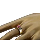 Anillo Ruby Oro amarillo de 14 quilates Joyería vintage vrc007y-rb Art Deco Estilo URSS soviético ruso