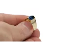 حرف يدوية فينتاج خاتم Sapphire 14 كارت من الذهب الأصفر vrc007y-sp Art Deco أسلوب مجوهرات فينتاج روسي سوفيتي من اتحاد الجمهوريات