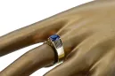 Artisanat vintage Anneau Sapphire Or jaune 14 carats vrc007y-sp Art Deco Style de bijoux russes soviétiques URSS
