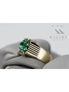 Pierścionek z żółtego 14k złota z Szmaragdem vrc007y-em Vintage Biżuteria Art Deco Sowiecki Rosyjski ZSRR styl
