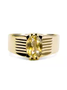 Каблучка Yellow Peridot 14К жовте золото Вінтаж стиль vrc007y-yp Art Deco Російські вінтажні прикраси Ар-деко, стиль СРСР