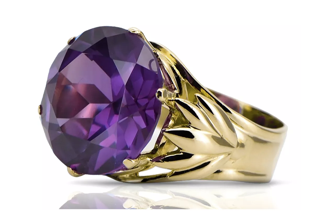 Anneau Vintage Alexandrite Or jaune 8 carats vrc029x-ax Art Deco Style russe soviétique URSS