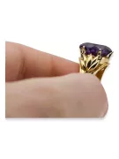 8К Жовте золото Alexandrite Каблучка Вінтаж прикраси vrc029x-ax Art Deco Російський радянський стиль СРСР