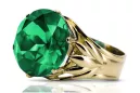 Ring Emerald 8K Gelbgold Vintage vrc029x-em Art Deco Russischer sowjetischer -Schmuckstil der UdSSR