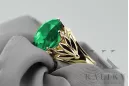 Yellow 8k gold Emerald ring vrc029x-em Vintage style Art Deco Soviet era Russian jewelry style