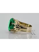 Joyería vintage Anillo Emerald Oro amarillo de 8 quilates vrc029x-em Art Deco Estilo de joyería rusa soviética de la URSS