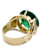 Ring Emerald 8K Gelbgold Vintage vrc029x-em Art Deco Russischer sowjetischer -Schmuckstil der UdSSR