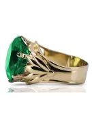 Ring Emerald 8K Gelbgold Vintage vrc029x-em Art Deco Russischer sowjetischer -Schmuckstil der UdSSR
