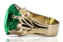8K žluté zlato Emerald Ring Vintage style vrc029x-em Art Deco