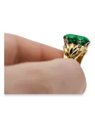 Ring Emerald 8K Gelbgold Vintage vrc029x-em Art Deco Russischer sowjetischer -Schmuckstil der UdSSR
