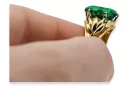 Ring Emerald 8K Gelbgold Vintage vrc029x-em Art Deco Russischer sowjetischer -Schmuckstil der UdSSR