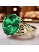 Ring Emerald 8K Gelbgold Vintage vrc029x-em Art Deco Russischer sowjetischer -Schmuckstil der UdSSR