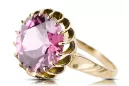 Inel Amethyst Aur galben 8K Vintage Craft vrc035x-am Art Deco Stil sovietic rusesc URSS