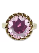Anillo Vintage Amethyst Oro amarillo de 8 quilates vrc035x-am Art Deco Estilo soviético ruso URSS