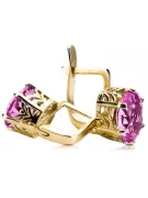 8K žluté zlato 333 Amethyst náušnice vec003x-am Russian Soviet USSR Vintage Art Deco style