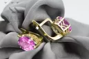 8K žluté zlato 333 Amethyst náušnice vec003x-am Russian Soviet USSR Vintage Art Deco style