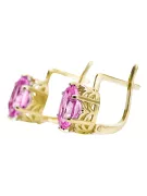 Yellow 8k gold 333 Amethyst earrings vec003x-am Russian Soviet USSR Vintage style Art Deco style
