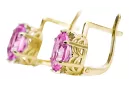 8K žluté zlato 333 Amethyst náušnice vec003x-am Russian Soviet USSR Vintage Art Deco style