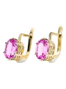 8 كارت من الذهب الأصفر 333 Amethyst أقراط vec003x-am روسي سوفيتي الاتحاد السوفيتي مجوهرات فينتاج آرت ديكو style Art Deco