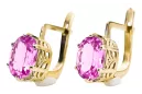 8K žluté zlato 333 Amethyst náušnice vec003x-am Russian Soviet USSR Vintage Art Deco style
