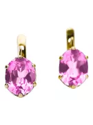 8K žluté zlato 333 Amethyst náušnice vec003x-am Russian Soviet USSR Vintage Art Deco style