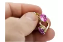 8K žluté zlato 333 Amethyst náušnice vec003x-am Russian Soviet USSR Vintage Art Deco style
