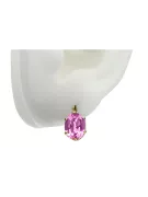 Oro amarillo de 8 quilates 333 Amethyst pendientes vec003x-am Ruso Soviético URSS Joyería vintage Art Deco style