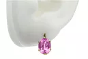 8K žluté zlato 333 Amethyst náušnice vec003x-am Russian Soviet USSR Vintage Art Deco style