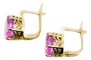 Aur galben 8K 333 Amethyst cercei vec003x-am Rusesc Sovietic URSS Stil Vintage Art Deco style