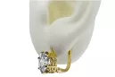 8K Gelbgold 333 Zircon ohrringe vec003x-zi Russisch Sowjetisch UdSSR Vintage Schmuck Art Deco style