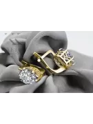 8K Gelbgold 333 Zircon ohrringe vec003x-zi Russisch Sowjetisch UdSSR Vintage Schmuck Art Deco style