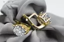 8 كارت من الذهب الأصفر 333 Zircon أقراط vec003x-zi روسي سوفيتي الاتحاد السوفيتي فينتاج آرت ديكو style Art Deco