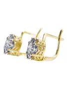 8К Жовте золото 333 Zircon Сережки vec003x-zi Російський Радянський СРСР Вінтаж стиль Ар-деко style Art Deco