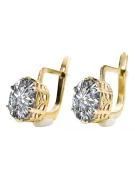 8 كارت من الذهب الأصفر 333 Zircon أقراط vec003x-zi روسي سوفيتي الاتحاد السوفيتي فينتاج آرت ديكو style Art Deco