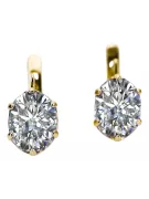 8К Жовте золото 333 Zircon Сережки vec003x-zi Російський Радянський СРСР Вінтаж стиль Ар-деко style Art Deco