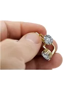 8 كارت من الذهب الأصفر 333 Zircon أقراط vec003x-zi روسي سوفيتي الاتحاد السوفيتي فينتاج آرت ديكو style Art Deco