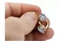 8К Жовте золото 333 Zircon Сережки vec003x-zi Російський Радянський СРСР Вінтаж стиль Ар-деко style Art Deco