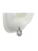 8К Жовте золото 333 Zircon Сережки vec003x-zi Російський Радянський СРСР Вінтаж стиль Ар-деко style Art Deco