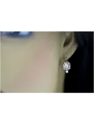 8К Жовте золото 333 Zircon Сережки vec003x-zi Російський Радянський СРСР Вінтаж стиль Ар-деко style Art Deco