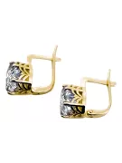 8 كارت من الذهب الأصفر 333 Zircon أقراط vec003x-zi روسي سوفيتي الاتحاد السوفيتي فينتاج آرت ديكو style Art Deco