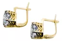 Oro amarillo de 8 quilates 333 Zircon pendientes vec003x-zi Ruso Soviético URSS Joyería vintage Art Deco style