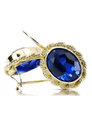 Oro amarillo de 8 quilates 333 Sapphire pendientes vec007x-sp Ruso Soviético URSS Joyería vintage Art Deco style