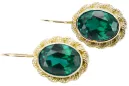8K geltonas auksas 333 Emerald auskarai vec007x-em Rusų Tarybinis TSRS Vintage Art Deco style Rusiškas sovietinis SSRS stilius