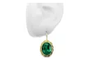 Or jaune 8 carats 333 Emerald des boucles d'oreilles vec007x-em Russe Soviétique URSS Artisanat vintage Art Deco style