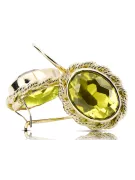 8К Жовте золото 333 Yellow Peridot Сережки vec007x-yp Російський Радянський СРСР Вінтаж прикраси Ар-деко style Art Deco