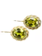 Oro amarillo de 8 quilates 333 Yellow Peridot pendientes vec007x-yp Ruso Soviético URSS Vintage Art Deco style