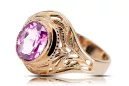 14k Rose Gold Ametyst Ring Style VRC012R Ruský sovietsky vintage štýl